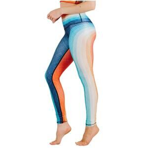 Yoga Democracy  Recycled  Retro Rainbow Yoga Leggings Size M